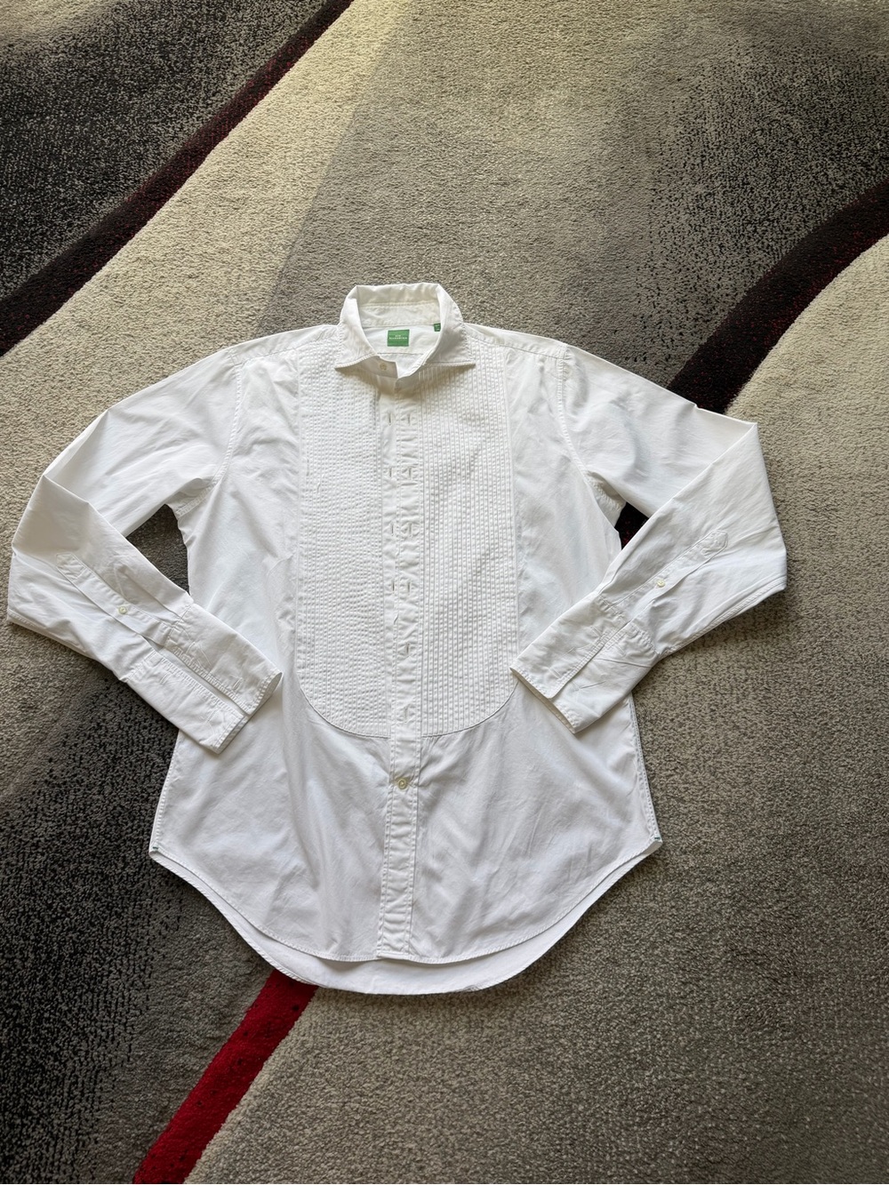 Sid Mashburn White Pleated Front Dress Shirt